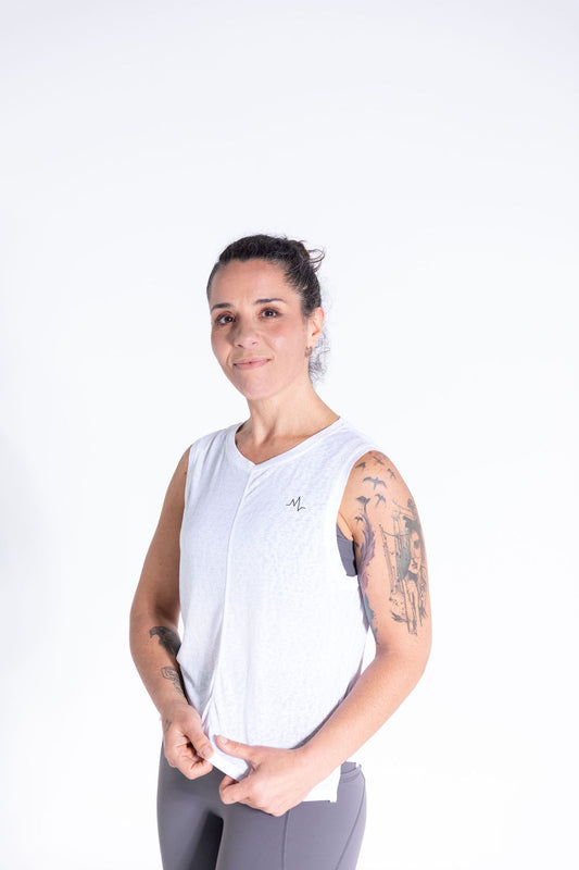 BPM Training Tank - White  Ladies Exercise Tops